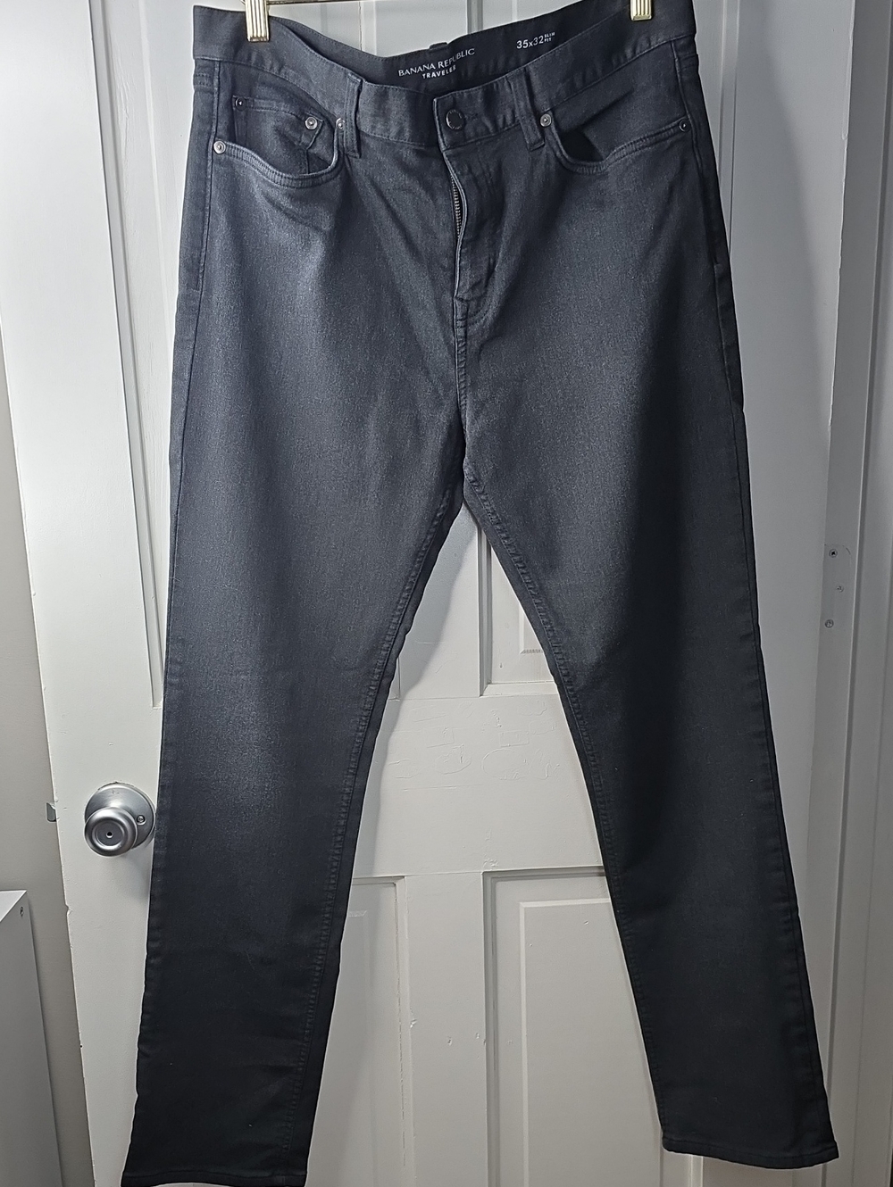 Banana Republic Men's Slim Straight Charcoal-Black Jeans